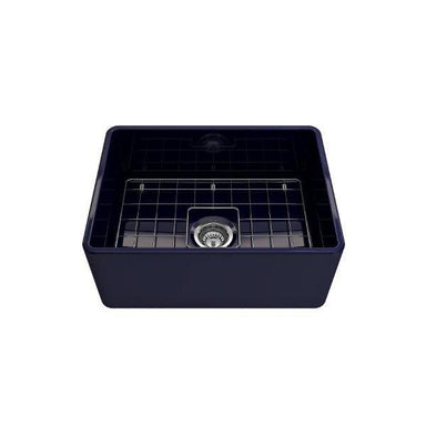 Bocchi Classico 24" Blue Fireclay Farmhouse Sink With Free Grid - Annie & Oak