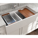 BOCCHI Contempo 36D White Double Bowl Fireclay Farmhouse Sink w/ Integrated Work Station