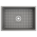 Bocchi Vigneto 27" Matte Gray Fireclay Single Bowl Farmhouse Sink w/ Grid