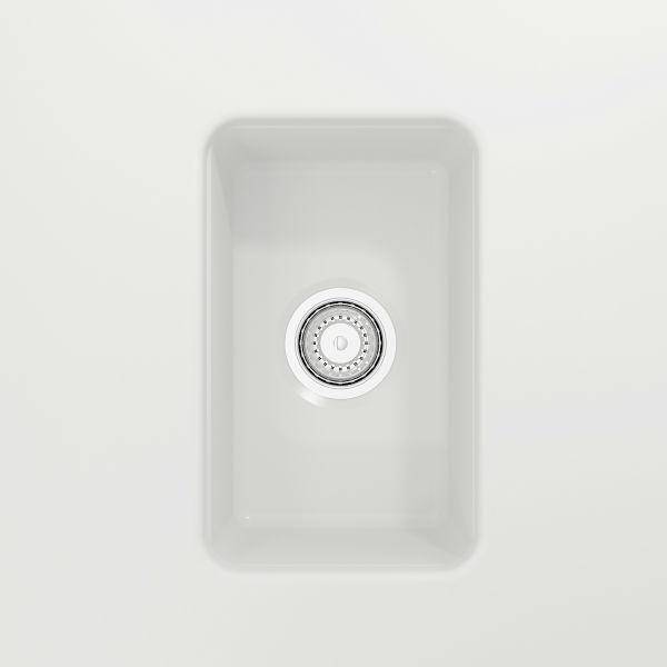 Bocchi Sotto 12" Matte White Fireclay Single Bowl Undermount Prep Sink - Annie & Oak