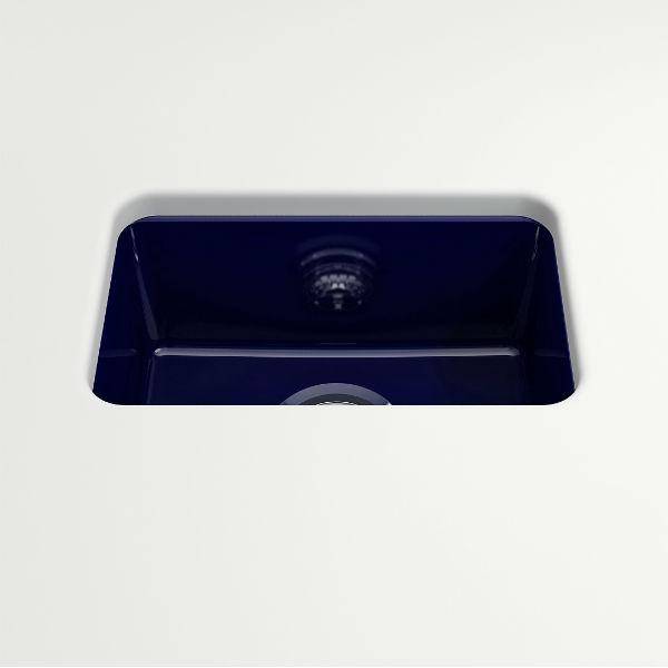 Bocchi Sotto 12" Blue Fireclay Single Bowl Undermount Prep Sink w/ Strainer - Annie & Oak