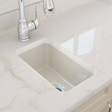 Bocchi Sotto 12" Biscuit Fireclay Single Bowl Undermount Prep Sink w/ Strainer - Annie & Oak