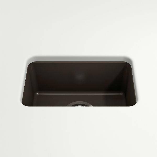 Bocchi Sotto 12" Brown Fireclay Single Bowl Undermount Prep Sink w/ Strainer - Annie & Oak