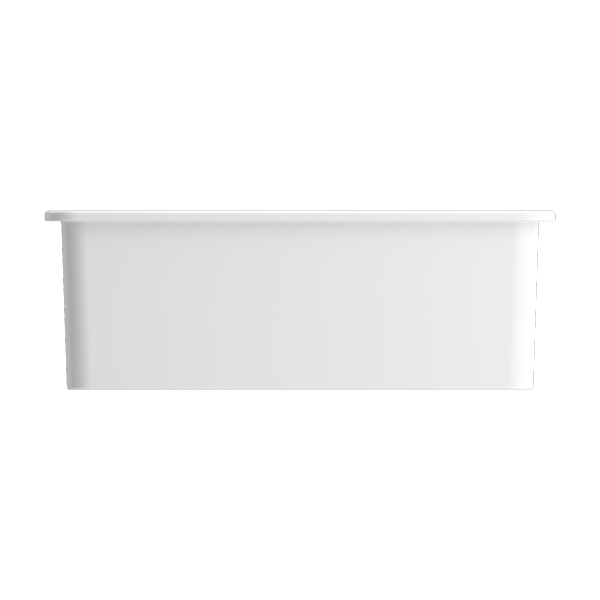 BOCCHI Sotto 27 White Fireclay Single Undermount Kitchen Sink  w/ Grid