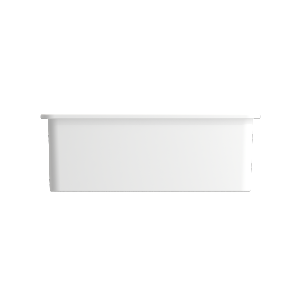 BOCCHI Sotto 27 Matte White Fireclay Single Undermount Kitchen Sink  w/ Grid