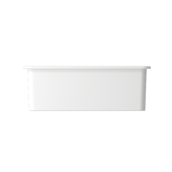 BOCCHI Sotto 27 Matte White Fireclay Single Undermount Kitchen Sink  w/ Grid