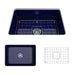 Bocchi Sotto 27 Blue Fireclay Single Undermount Kitchen Sink  w/ Grid - Annie & Oak