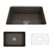 Bocchi Sotto 27 Brown Fireclay Single Undermount Kitchen Sink  w/ Grid - Annie & Oak