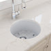 BOCCHI Sotto 18" Matte White Round Single Bowl Fireclay Undermount Prep Sink