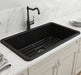 Bocchi Sotto 32 Matte Black Fireclay Single Bowl Undermount Kitchen Sink w/Grid - Annie & Oak