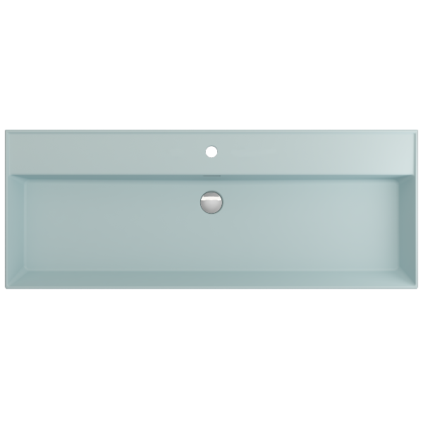 BOCCHI Milano 47" Matte Ice Blue 1-Hole Wall-Mounted Bathroom Sink Fireclay with Overflow