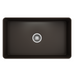 BOCCHI Aderci 30" Matte Brown Single Bowl Ultra-Slim Fireclay Farmhouse Sink Top View w/o Grid