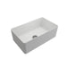 BOCCHI Aderci 30" Matte White Single Bowl Ultra-Slim Fireclay Farmhouse Sink Side View w/o Grid