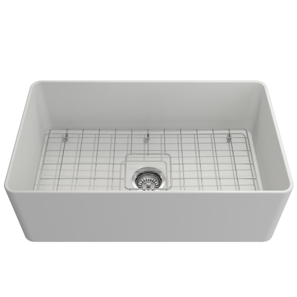 BOCCHI Aderci 30" Matte White Single Bowl Ultra-Slim Fireclay Farmhouse Sink