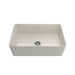 BOCCHI Aderci 30" Biscuit Single Bowl Ultra-Slim Fireclay Farmhouse Sink Front View w/o Grid