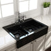 Bocchi Nuova 34" Black Double Bowl Fireclay Drop-In Sink w/ Grids and Strainers