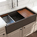 BOCCHI Contempo 36" Brown Single Bowl Fireclay Farmhouse Sink w/ Integrated Work Station