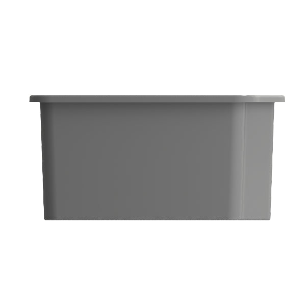 BOCCHI Sotto 33" Matte Gray Double Bowl Fireclay Dual-Mount Kitchen Sink w/ Grid