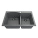 BOCCHI Campino 33D Concrete Gray Double Bowl Granite Undermount Sink