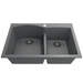 BOCCHI Campino 33D Concrete Gray Double Bowl Granite Undermount Sink