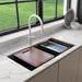 BOCCHI Baveno Lux 34" Matte Black Single Bowl Granite Sink w/ Integrated Workstation