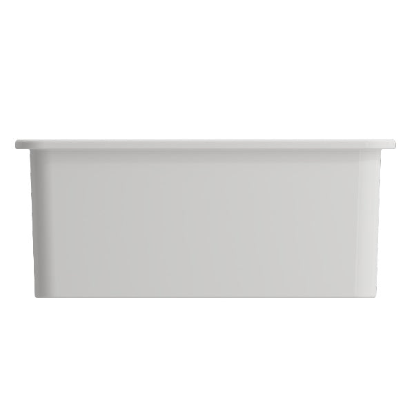BOCCHI Sotto 24" White Single Bowl Fireclay Dual-Mount Kitchen Sink w/ Grid