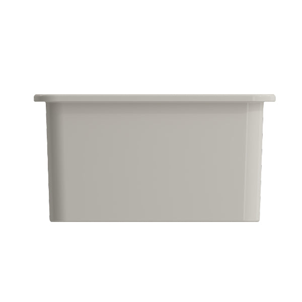BOCCHI Sotto 24" Biscuit Single Bowl Fireclay Dual-Mount Kitchen Sink w/ Grid