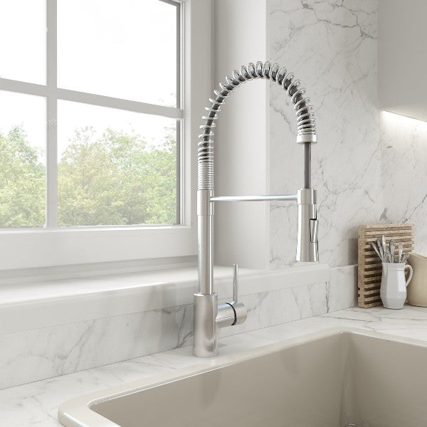 BOCCHI Contempo 30 White Fireclay Farmhouse Sink Single Bowl w/ Integrated Work Station & Stainless Steel Faucet