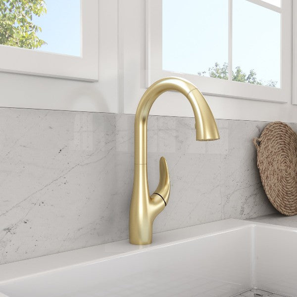 BOCCHI Pagano 2.0 Brushed Gold Pull-Down Kitchen Faucet