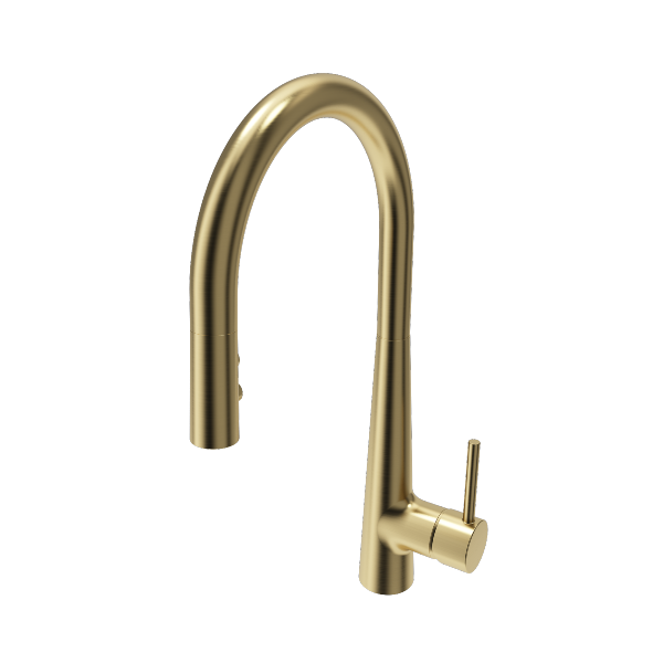 BOCCHI Lugano 2.0 Brushed Gold Stainless Steel Pull-Down Kitchen Faucet