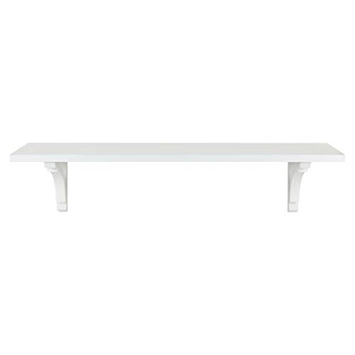 Kate and Laurel Corblynd Traditional Wood Wall Shelf, 36 inches, White