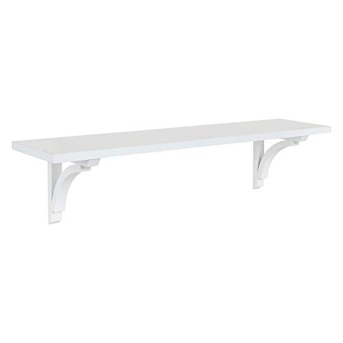 Kate and Laurel Corblynd Traditional Wood Wall Shelf, 36 inches, White