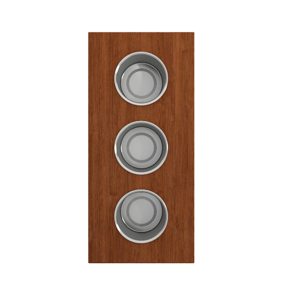 BOCCHI 2320 0011 Wood Board with 3 Round Stainless Steel Bowls