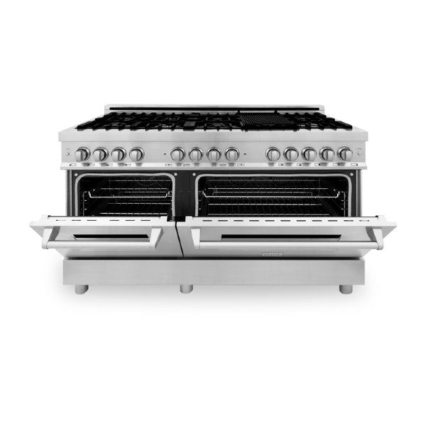 ZLINE 60" Stainless Steel Dual Fuel- Electric Oven/Gas Range