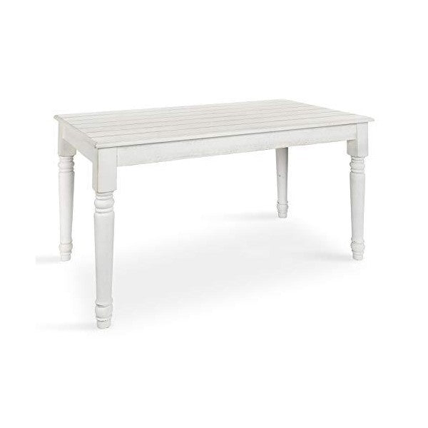 Kate and Laurel 54" White Cates Rustic Farmhouse Barnboard Wood Dining Table