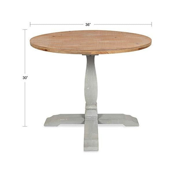 Kate and Laurel Bellmead 36" Gray Wood Round Pedestal Dining Table