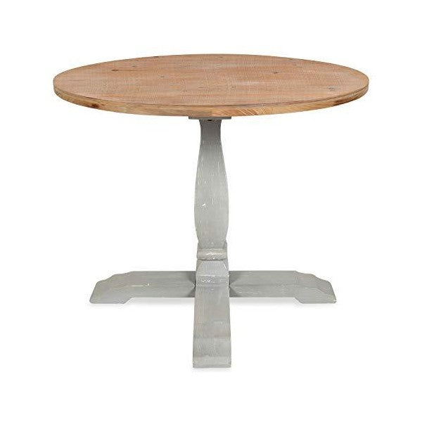 Kate and Laurel Bellmead 36" Gray Wood Round Pedestal Dining Table