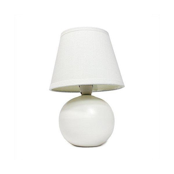 Simple Designs 8" Off White Mini Ceramic Globe Table Lamp