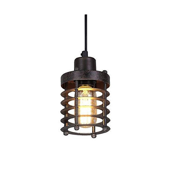 LNC 3.9" Brown Rust-colored Metal Pendant Farmhouse Lighting for Kitchen Island
