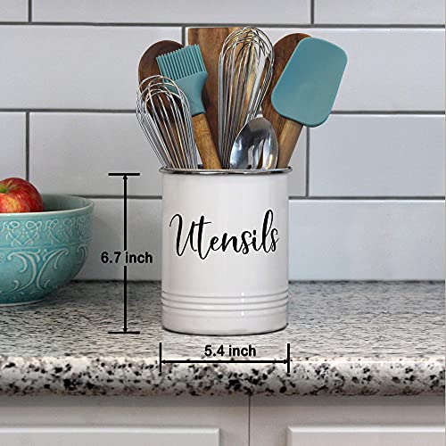 Porte-ustensiles De Cuisine En Céramique Beige – Rangez Jusqu’à 15 Couverts Facilement - 8
