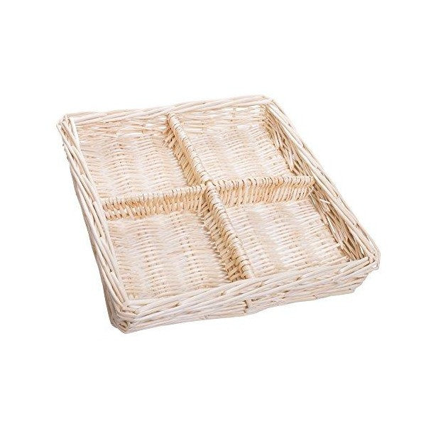 Red Co. 11" Natural Willow Snack Basket Tray Organizer