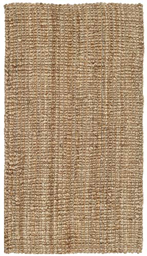 Safavieh Natural Fiber Collection NF447A Handmade Chunky Textured Premium Jute 0.75-inch Thick Accent Rug, 2'6" x 4', Natural