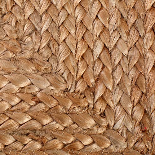 Glamburg Jute Braided Placemats Set of 4 Reversible, 100% Jute, Nonslip 14x14 Square Farmhouse Vintage Jute Placemats for Dining Table, Perfect for Indoor Outdoor, Natural