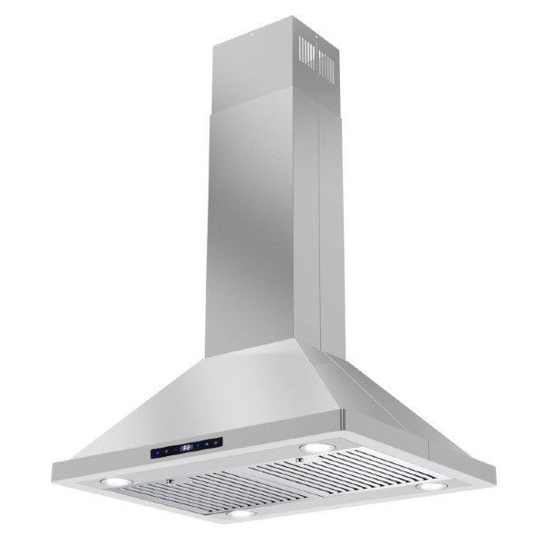 Cosmo COS-63ISS75 30" Stainless Steel 380 CFM Island Range Hood with Digital Touch Controls