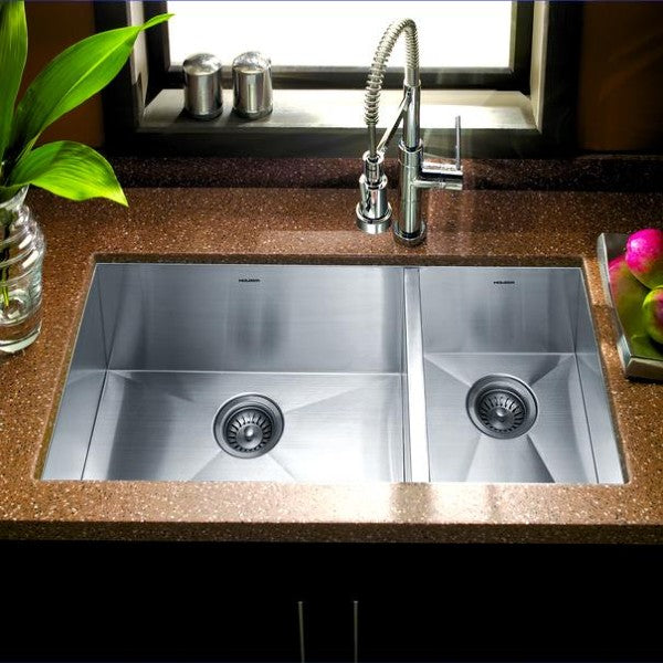 Houzer CTO-3370SR 33" Stainless Steel Double Bowl Undermount Kitchen Sink