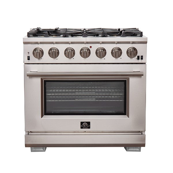 Forno Capriasca 36” Stainless Steel Professional 6 Burners Freestanding Gas Range