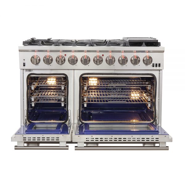 Forno Capriasca  48” Stainless Steel Professional 8 Burner Freestanding Gas Range