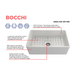 BOCCHI Classico 30 White Single Bowl Fireclay Farmhouse Sink With Free Grid Features