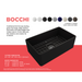 BOCCHI Classico 30  Matte Black Fireclay Farmhouse Sink Single Bowl With Free Grid Specifications