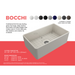 BOCCHI Classico Biscuit 30 Single Bowl Fireclay Farmhouse Sink With Free Grid Specifications